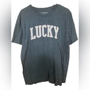 Lucky Brand Gray Short Sleeve Tee with Collegiate Style